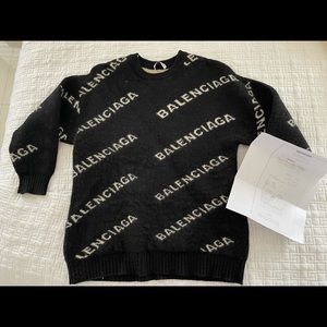 Balenciaga All Over Logo Sweater